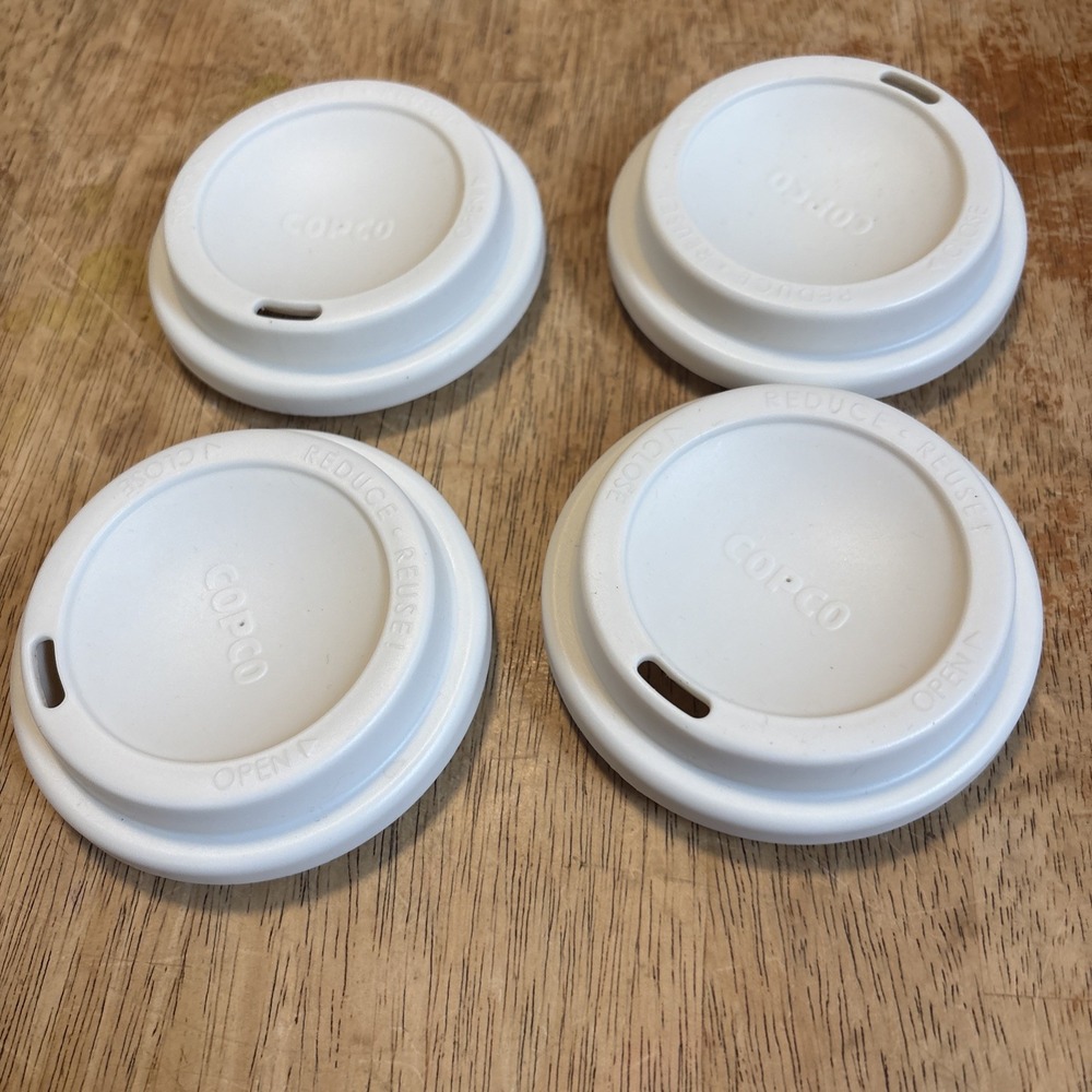 Copco Acadia Travel Coffee Mug Replacement Lids White Reusable 4pcs Set